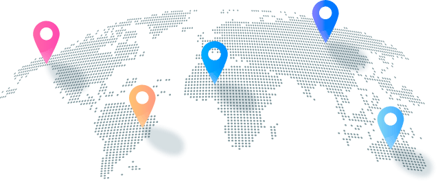 Mapa dos servidores usados na transmissão